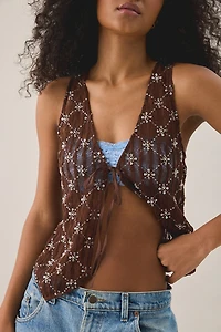 Kimchi Blue Kiki Sequin Embellished Mesh Vest Top