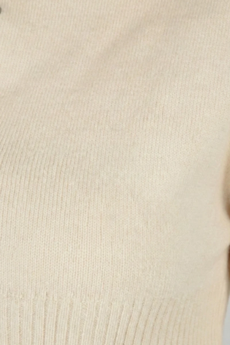 Modenaire Fitted Ribbed Cardigan With Pearlized Buttons and Elongated Cuffs
