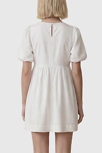 Modenaire Puff Sleeve Keyhole Front Mini Dress