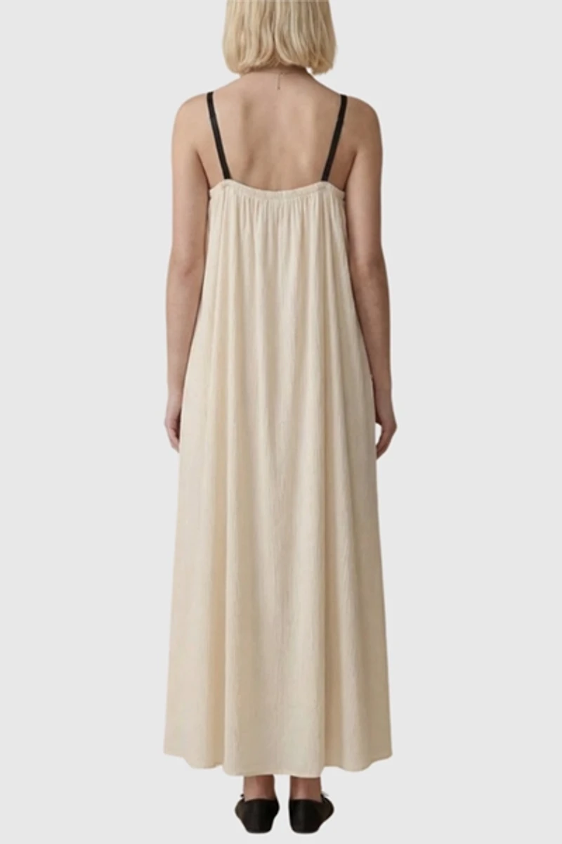 Modenaire Strapless Tie-Front Gathered Bodice Maxi Dress