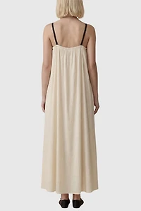 Modenaire Strapless Tie-Front Gathered Bodice Maxi Dress