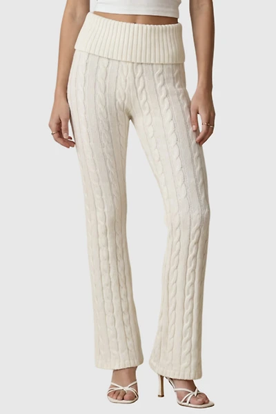 Modenaire Cable Ribbed Waistband Pull On Pants
