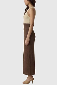 Modenaire Two-Tone Sleeveless Contoured Waist Maxi Dress