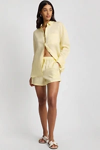 Onia Air Linen Elastic Drawstring Short