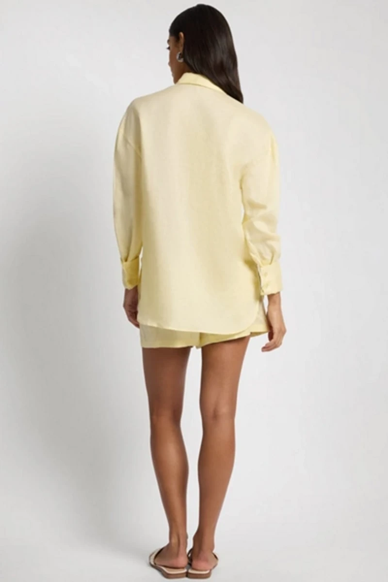Onia Air Linen Elastic Drawstring Short