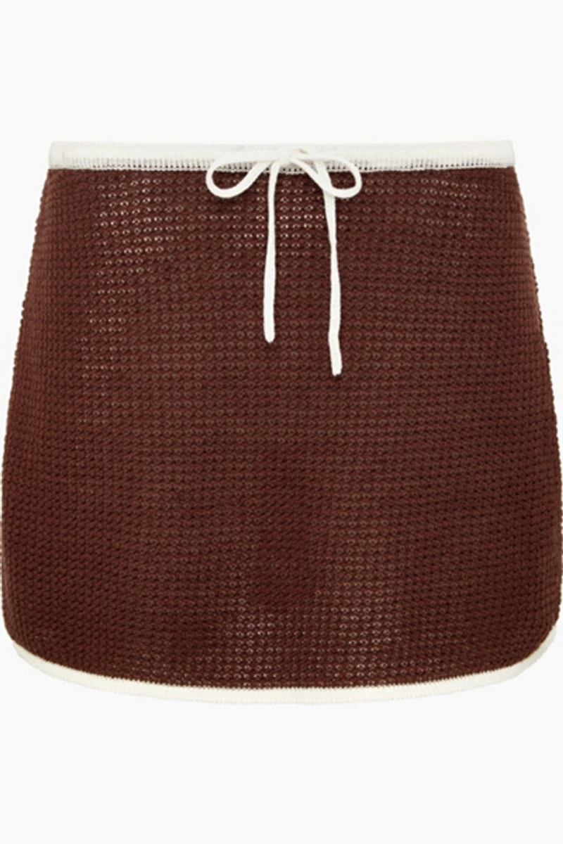 Onia Linen Knit Mini Skirt