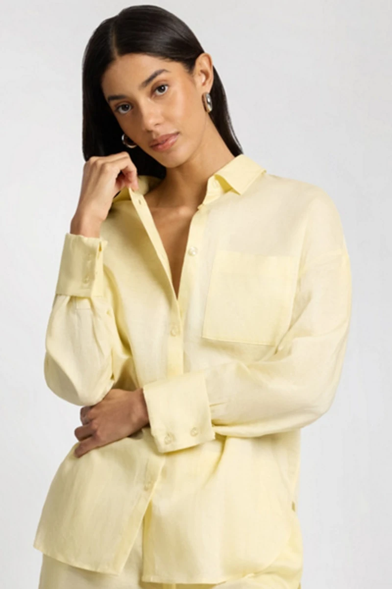 Onia Air Linen Boyfriend Shirt