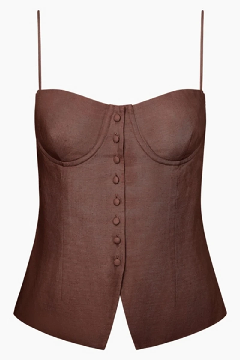Onia Air Linen Underwire Corset Top
