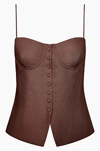 Onia Air Linen Underwire Corset Top