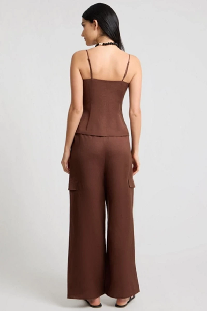 Onia Air Linen Underwire Corset Top
