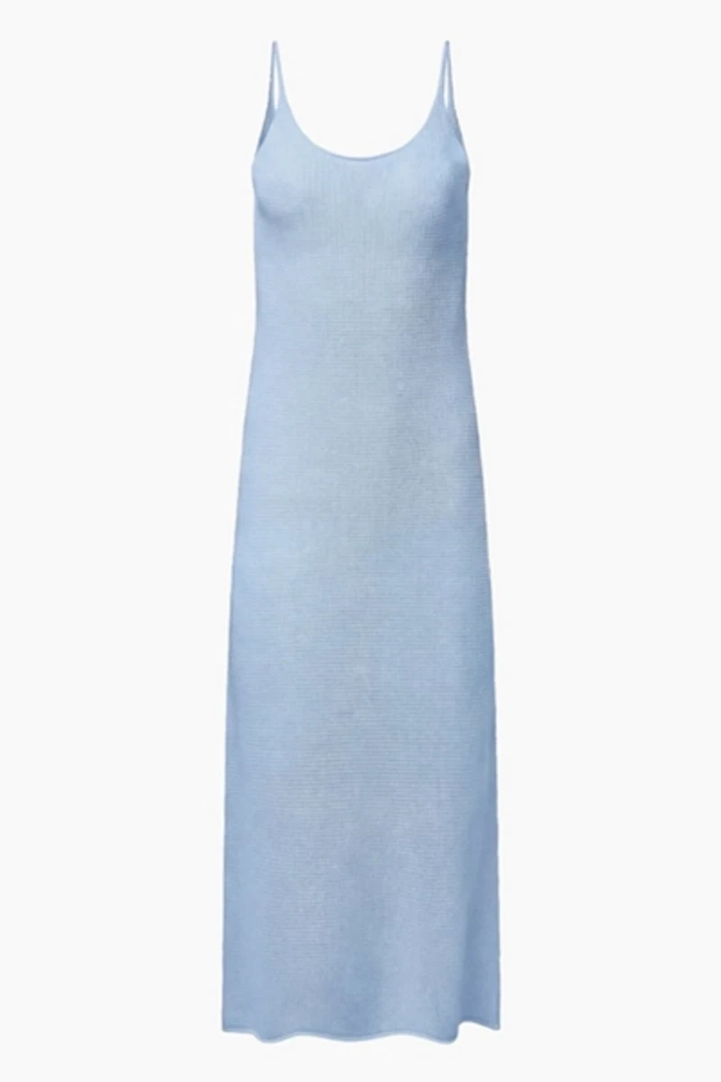 Onia Textured Linen Sweater Scoop Maxi Dress