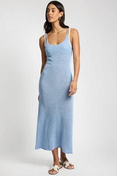 Onia Textured Linen Sweater Scoop Maxi Dress