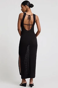 Onia Linen Knit Scoop Back Maxi Dress