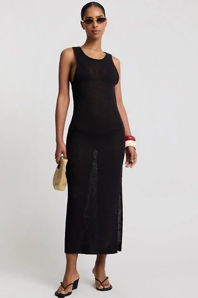 Onia Linen Knit Scoop Back Maxi Dress