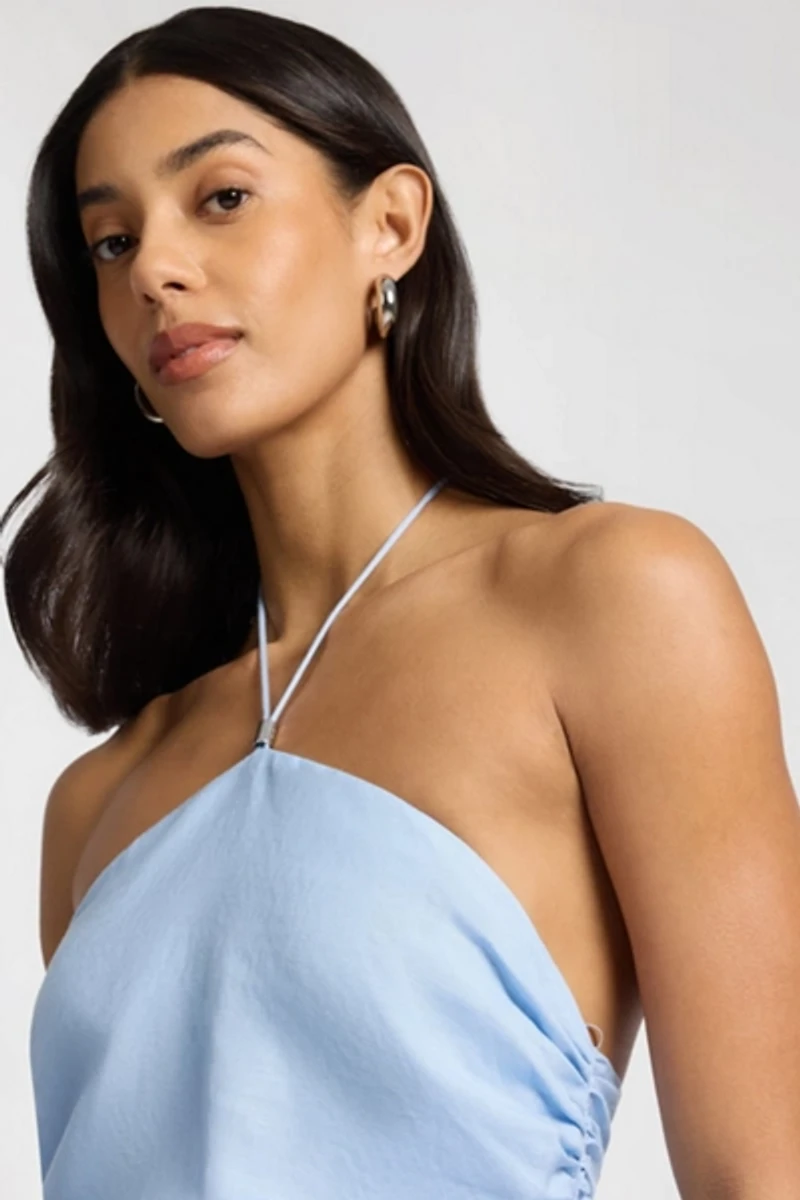 Onia Ruched Halter Dress