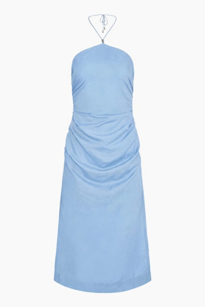 Onia Ruched Halter Dress