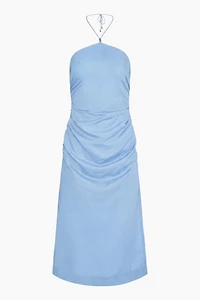 Onia Ruched Halter Dress