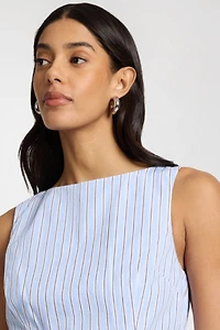 Onia Fitted Boatneck Bubble Mini Dress