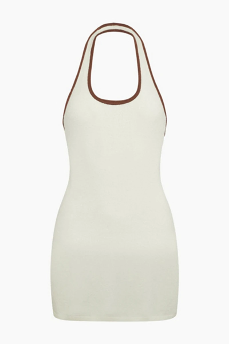 Onia Cotton Boucle Mini Halter Dress