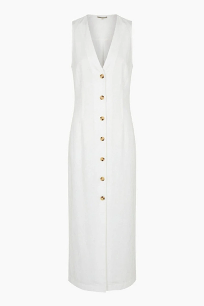 Onia Textured Linen Sweater Scoop Maxi Dress