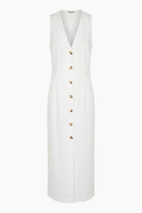 Onia Textured Linen Sweater Scoop Maxi Dress