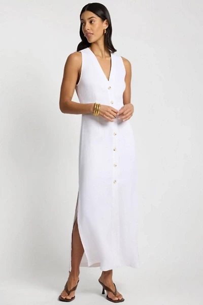 Onia Textured Linen Sweater Scoop Maxi Dress