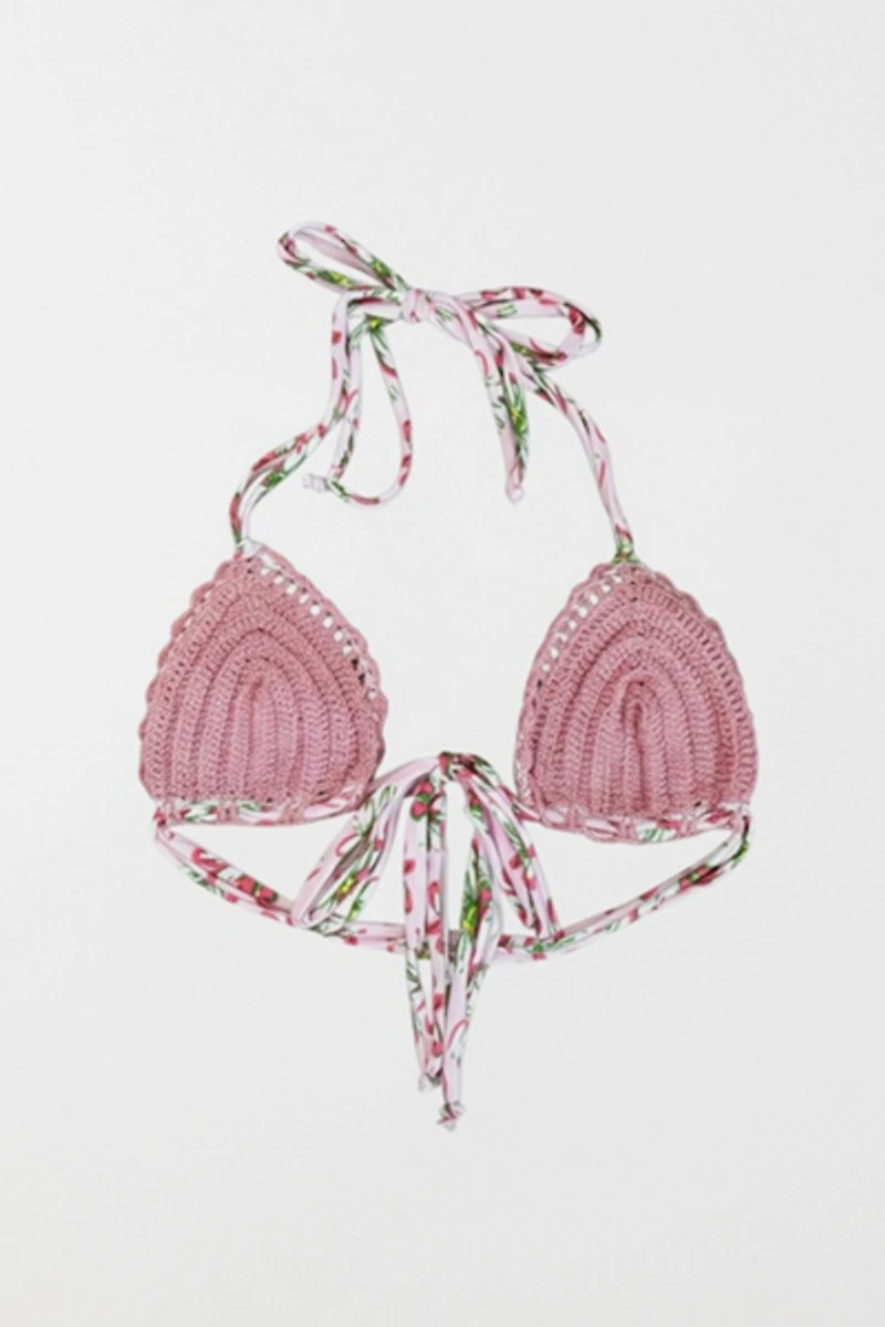 Gunes Crochet Triangle Bikini Top