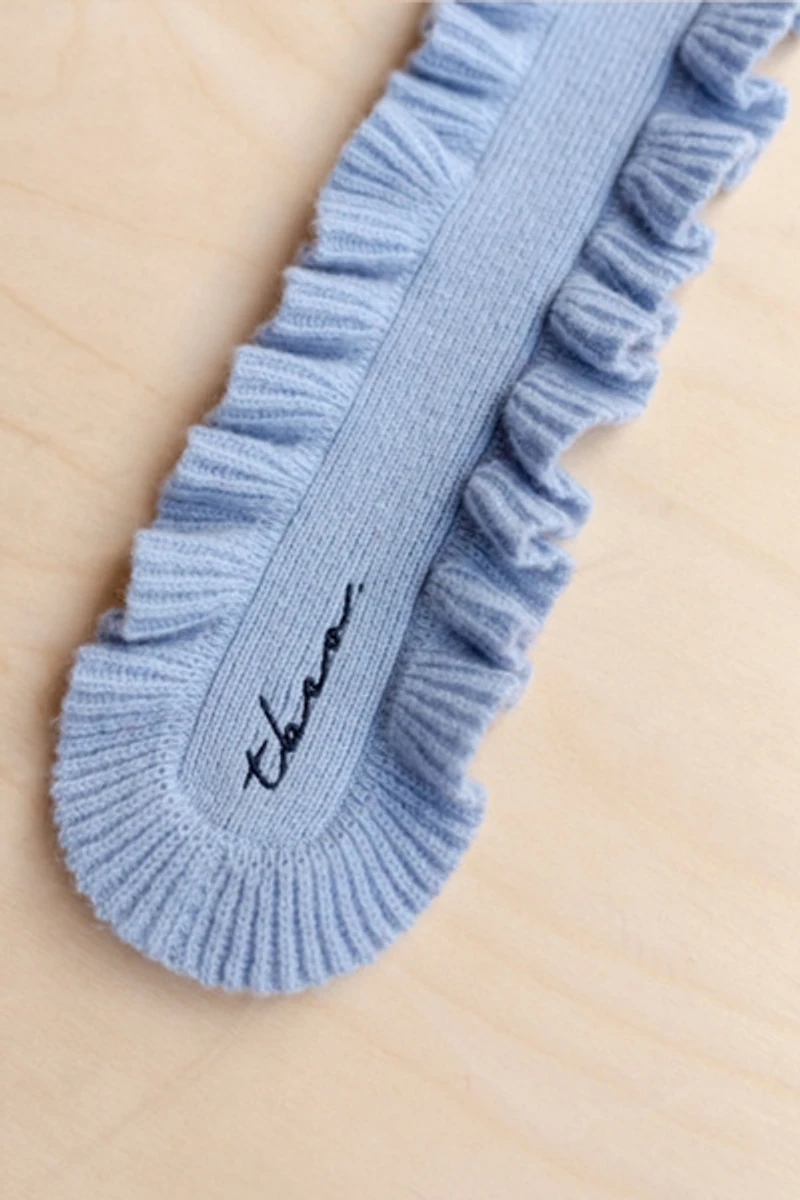 TBCo Merino Wool Ruffle Skinny Scarf