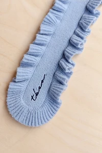 TBCo Merino Wool Ruffle Skinny Scarf
