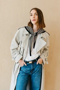 TBCo Merino Wool Stripe Triangle Scarf
