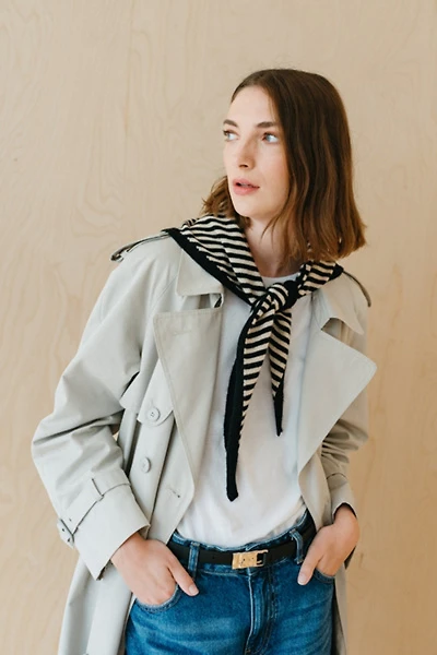 TBCo Merino Wool Stripe Triangle Scarf