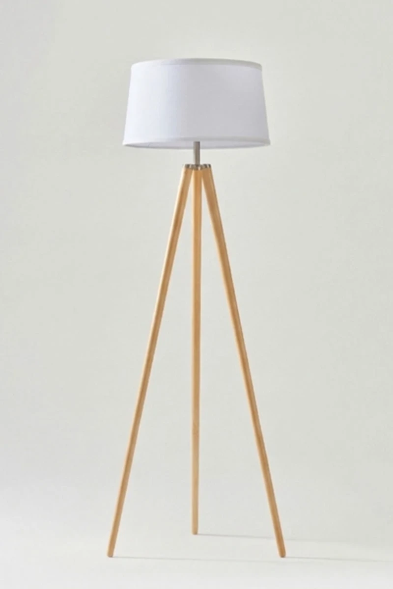 Brightech Emma LED Tripod Wood Floor Lamp