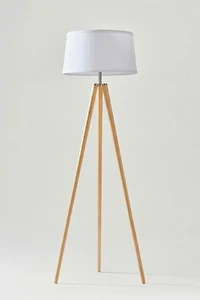 Brightech Emma LED Tripod Wood Floor Lamp