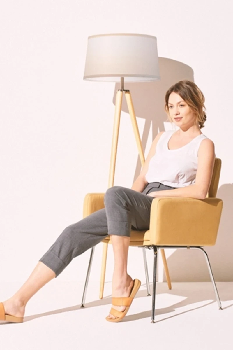 Brightech Emma LED Tripod Wood Floor Lamp