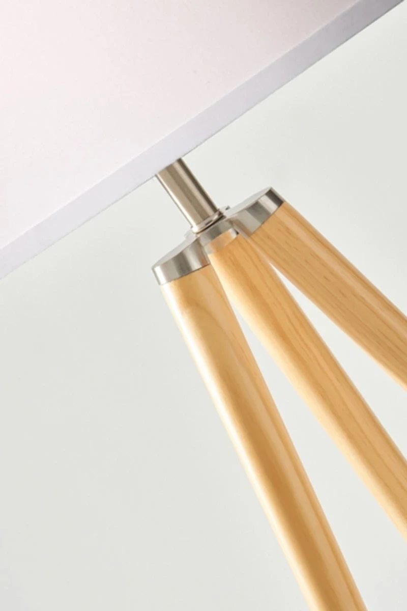Brightech Emma LED Tripod Wood Floor Lamp