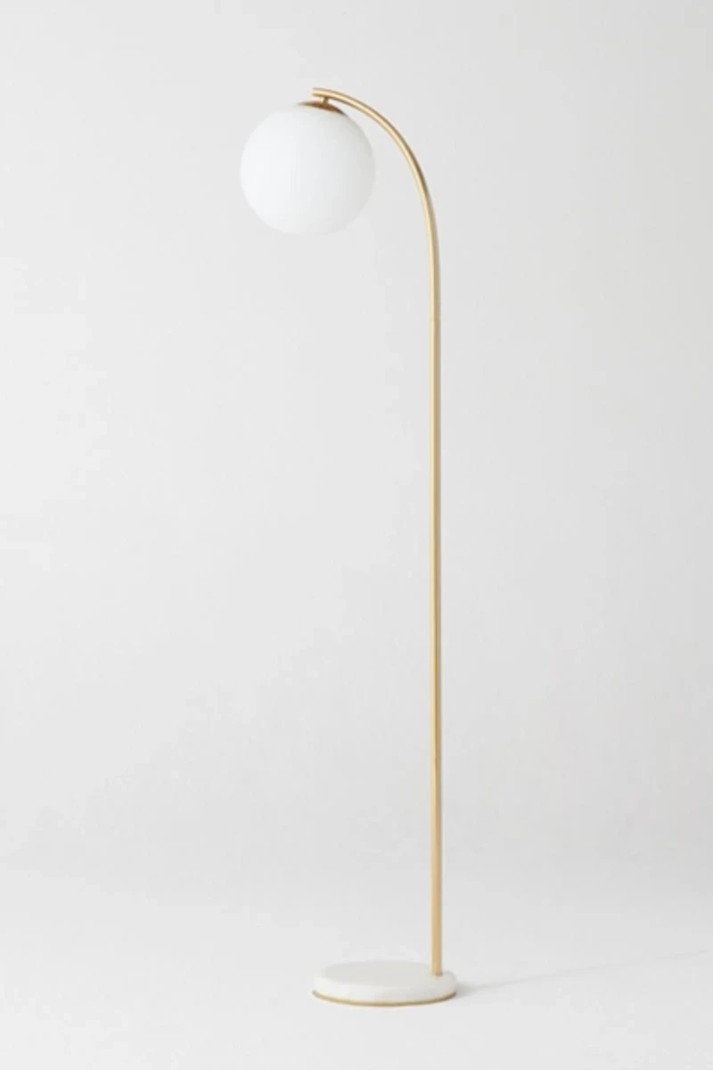 Brightech Luna Drop LED Marble Base Arc Floor Lamp