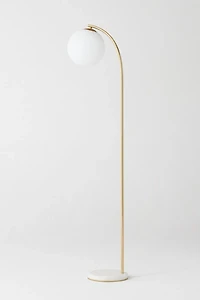 Brightech Luna Drop LED Marble Base Arc Floor Lamp