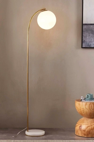 Brightech Luna Drop LED Marble Base Arc Floor Lamp