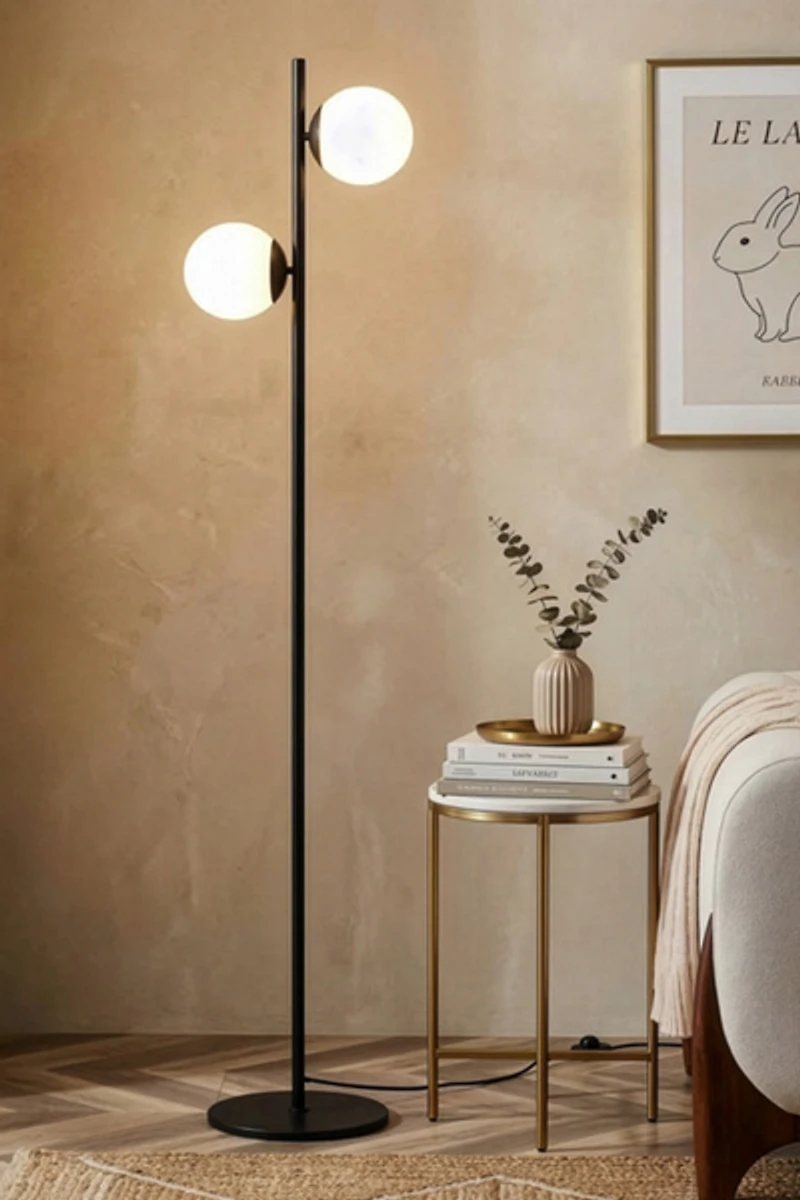 Brightech Sphere LED Frosted Globe Shade Floor Lamp