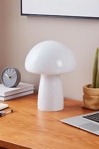 Brightech Mushroom LED Patterned Frosted Glass Table Lamp