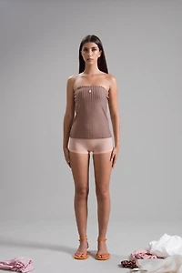 High Frequency Brigitte Gingham Tube Top