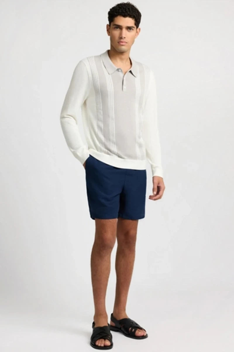 Onia Knit Long Sleeve Polo Sweatshirt