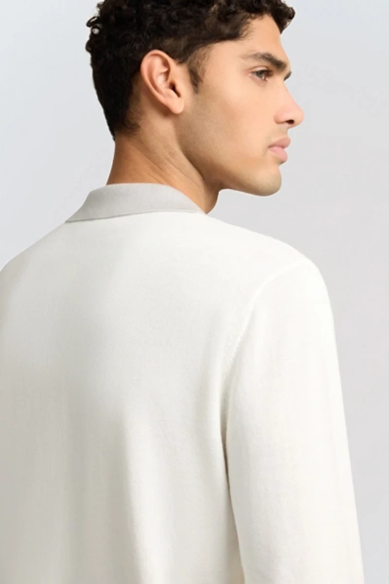Onia Knit Long Sleeve Polo Sweatshirt