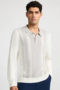 Onia Knit Long Sleeve Polo Sweatshirt