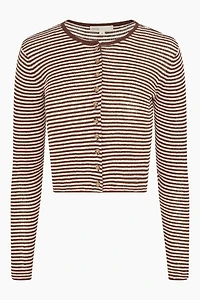 Onia Linen Rib Striped Cardigan