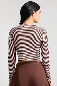 Onia Linen Rib Striped Cardigan