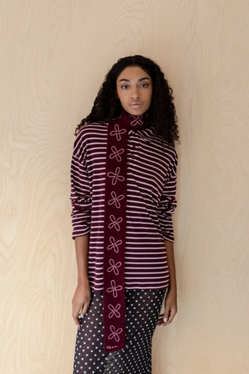 TBCo Merino Wool Flora Skinny Scarf