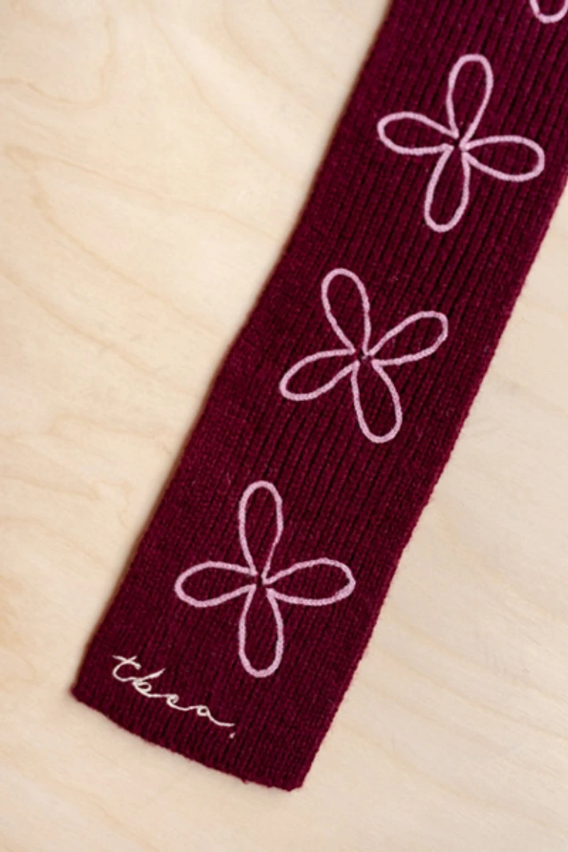 TBCo Merino Wool Flora Skinny Scarf