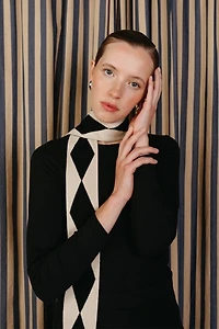 TBCo Merino Wool Harlequin Skinny Scarf
