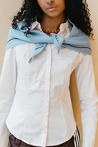 TBCo Merino Wool Embroidered Triangle Scarf